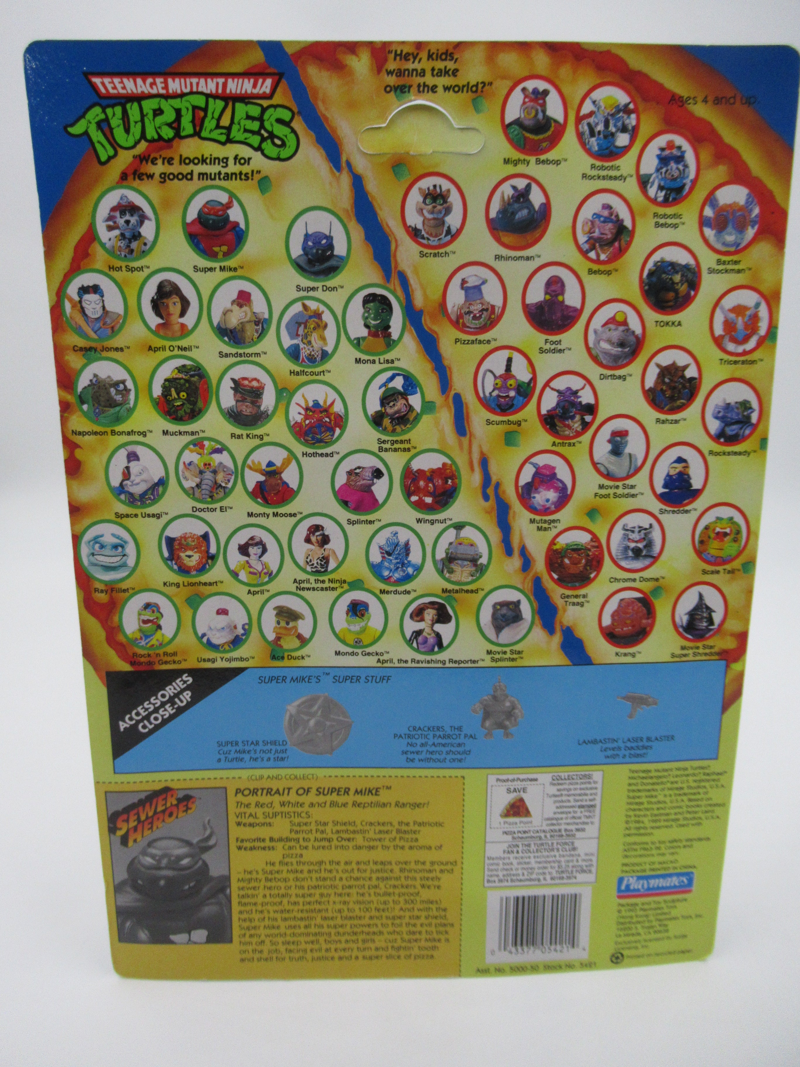 Teenage Mutant Ninja Turtles Sewer Heroes Super Michaelangelo (Blue Weapons) Figure TMNTs - Playmates (1993)